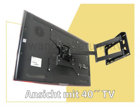TV Wandhalterung quipma 328 - schwenkbar - bis VESA 400 - Kabelführung